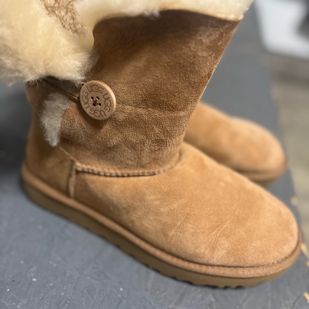 UGG Chestnut Sheepskin Button Boots